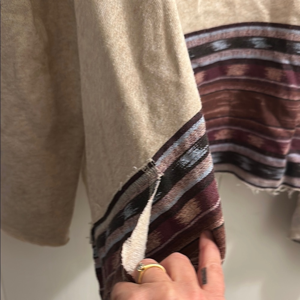 Billabong Cream Cardigan Asymmetrical Waterfall Knit - Picture 13 of 14